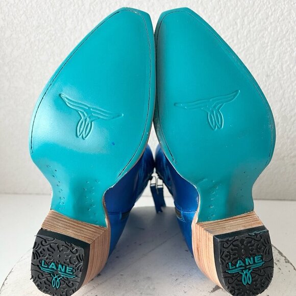 Lane SMOKESHOW Womens Cowboy Bootie 8.5 Blue Western Cowgirl Short Ankle Boots - Picture 9 of 12
